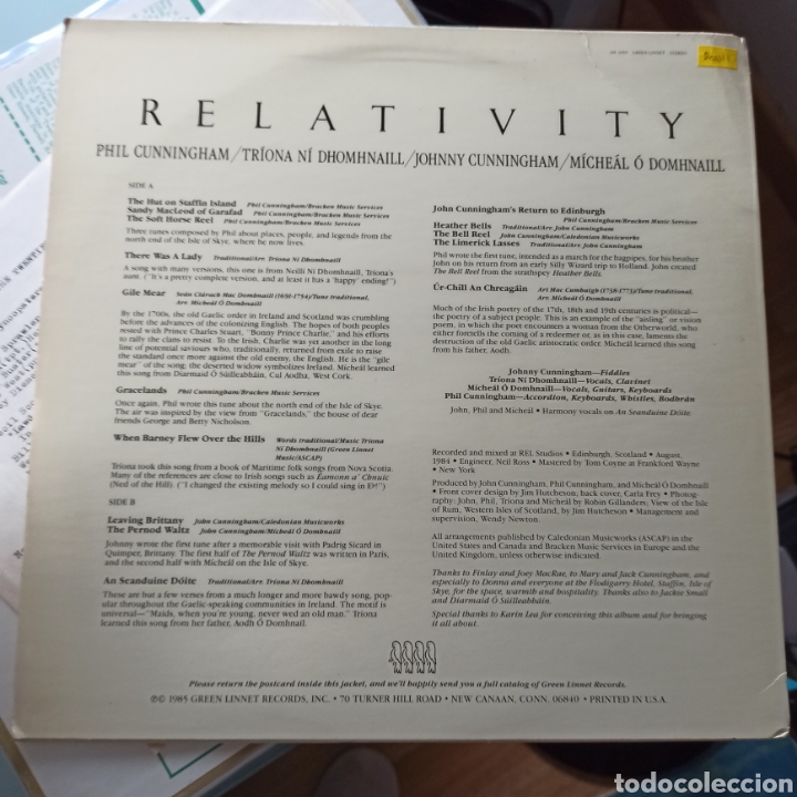 Discos de vinilo: Relativity - Relativity (Green Linnet, Ireland, 1985) - Foto 2