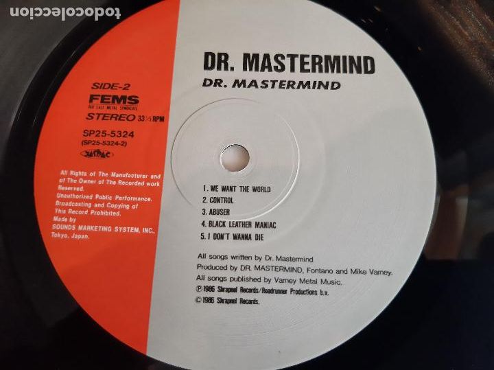 Discos de vinilo: DR. MASTERMIND -DR. MASTERMIND- (1988) LP DISCO VINILO - Foto 10