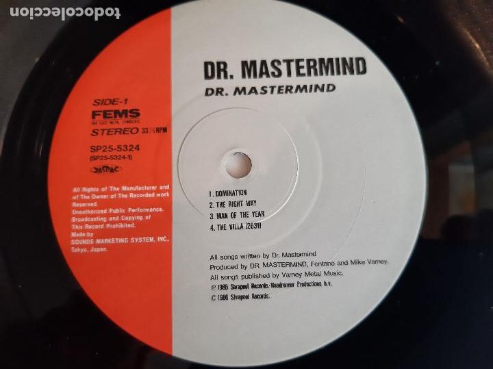Discos de vinilo: DR. MASTERMIND -DR. MASTERMIND- (1988) LP DISCO VINILO - Foto 11