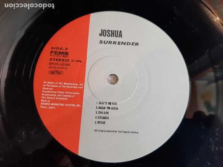 Discos de vinilo: JOSHUA -SURRENDER- (1985) LP DISCO VINILO - Foto 10