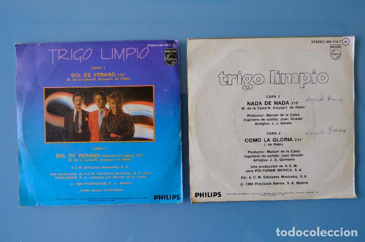 Discos de vinilo: TRIGO LIMPIO. NADA DE NADA + SOL DE VERANO. SINGLE VINILO - Foto 2