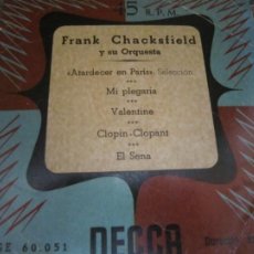 Discos de vinilo: FRANK CHACKFIELD - ATRDECER EN PARIS EP - ORIGINAL ESPAÑOL - DECCA RECORDS 1959 - MONOAURAL