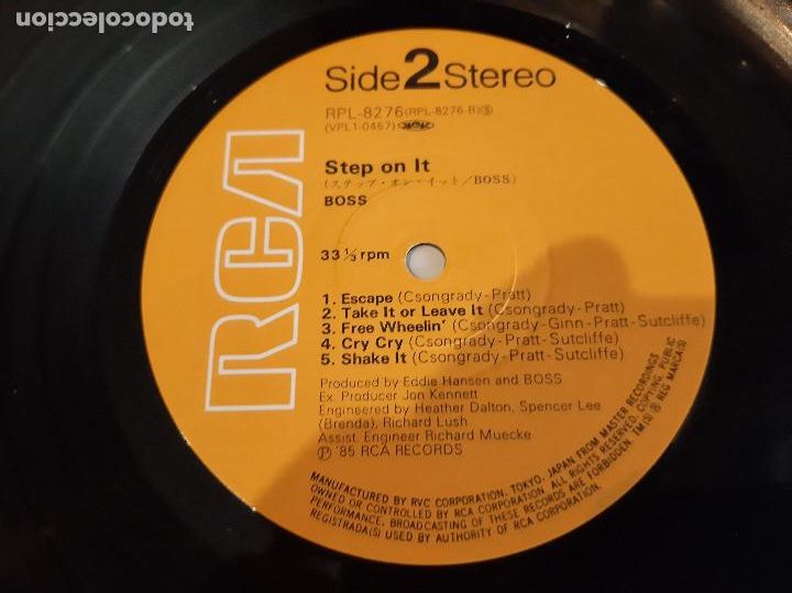 Discos de vinilo: BOSS -STEP ON IT- (1985) LP DISCO VINILO - Foto 4