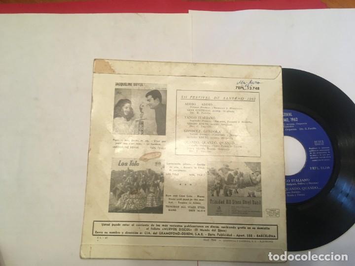 Discos de vinilo: disco lote 9 singles Teresiya -Luis heras -Toño -Valen -festival Sanremo 1962 -Richart -Emilio jose - Foto 8 - 263065020