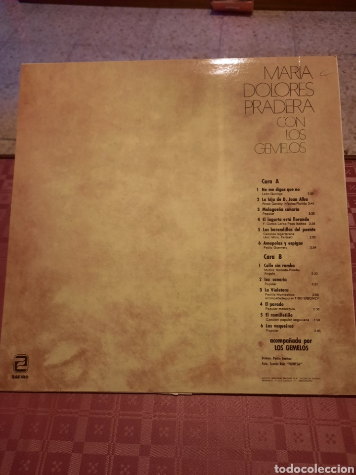 Discos de vinilo: Maria Dolores Pradera. Canciones espa&ntilde;olas. - Foto 2