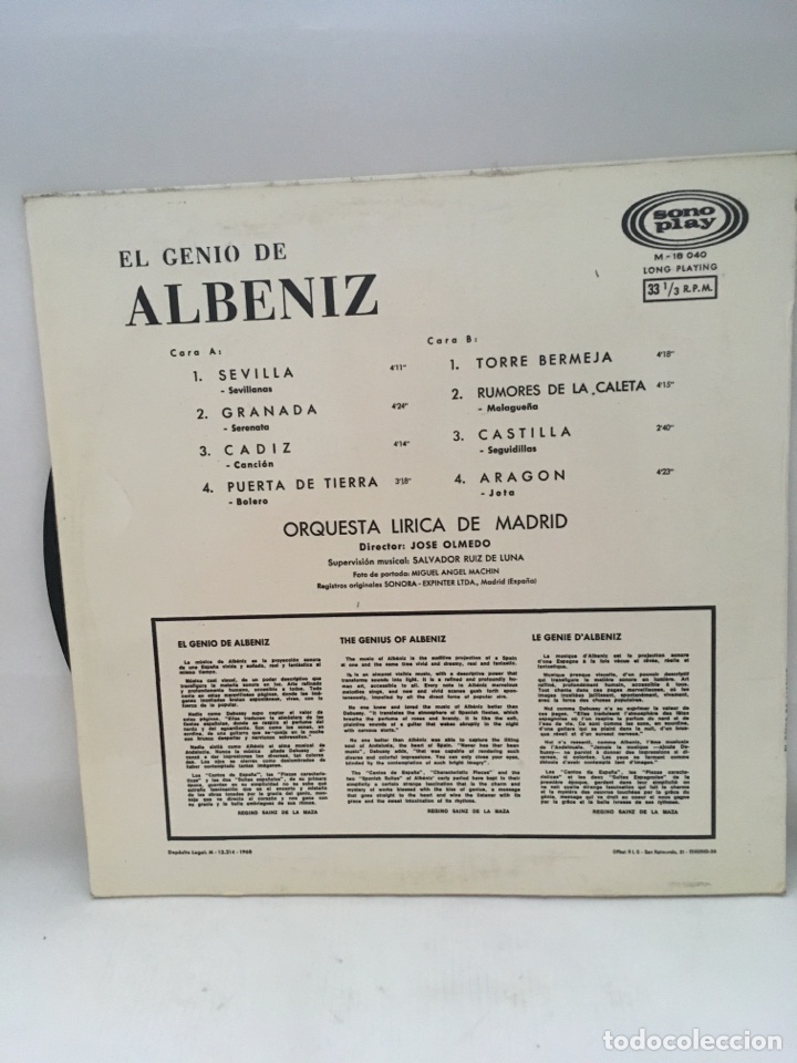 Discos de vinilo: Disco de vinilo LP el genio de Alb&eacute;niz - Foto 2