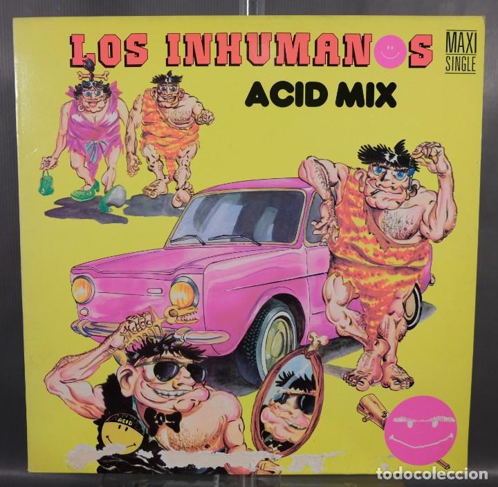 Discos de vinilo: Disco de vinilo LO Los inhumanos Maxi single Acud Mix - Foto 1