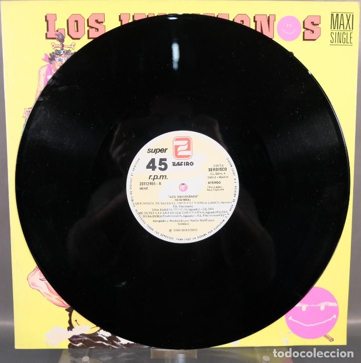 Discos de vinilo: Disco de vinilo LO Los inhumanos Maxi single Acud Mix - Foto 3