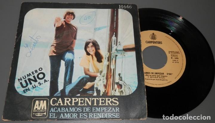 Discos de vinilo: UN VINILLO SINGLE DE LOS CARPENTERS - Foto 1