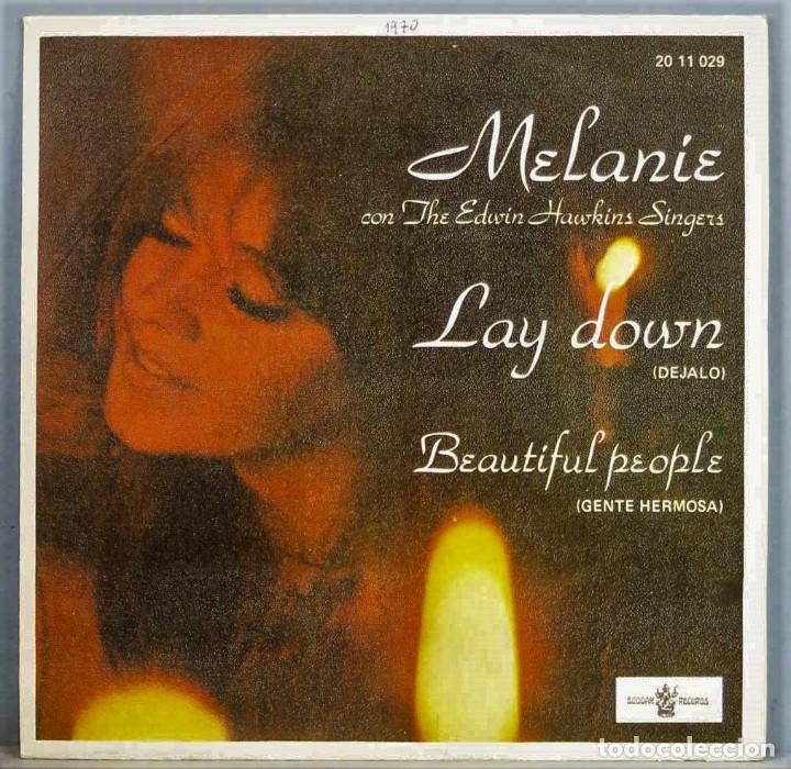 Discos de vinilo: SINGLE. MELANIE. LAY DOWN - Foto 1