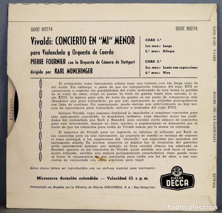 Discos de vinilo: EP. CONCIERTO EN MI MENOR. VIVALDI - Foto 2