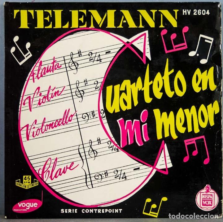 Discos de vinilo: EP. CUARTETO EN MI MENOR. TELEMANN - Foto 1