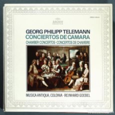 Discos de vinilo: LP DE GEORG P. TELEMANN: CONCIERTOS DE CÁMARA. DIR. REINHARD GOEBEL, 1981. EXCELENTE.. Lote 263766510