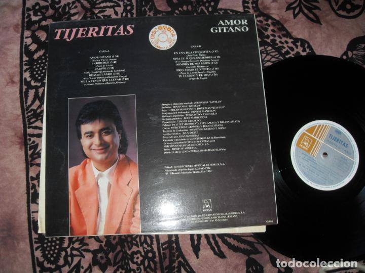 Discos de vinilo: TIJERITAS. LP. AMOR GITANO. MADE IN SPAIN. 1992 - Foto 2