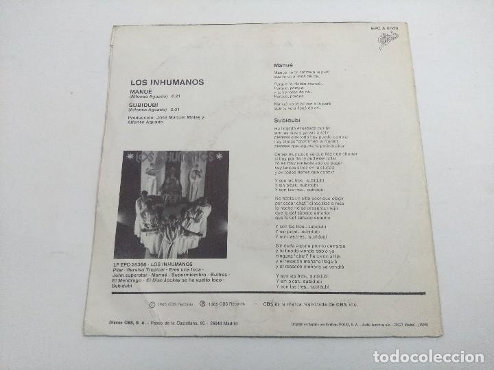 Discos de vinilo: LOS INHUMANOS/MANUE/SINGLE PROMOCIONAL. - Foto 3