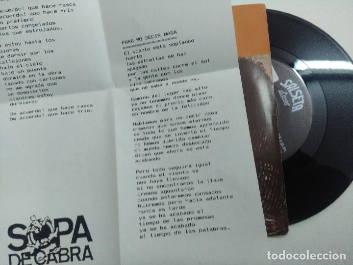 Discos de vinilo: SOPA DE CABRA/PER NO DIR RES/SINGLE + HOJA PROMO. - Foto 2