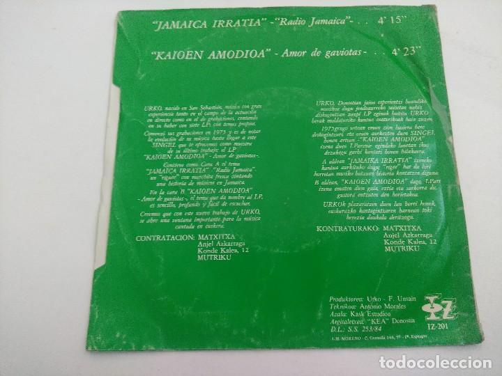 Discos de vinilo: URKO/JAMAIKA IRRATIA/SINGLE. - Foto 3