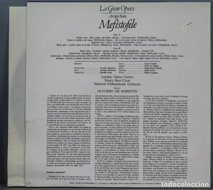 Discos de vinilo: LP. BOITO. MEFIST&Oacute;FELE - Foto 2