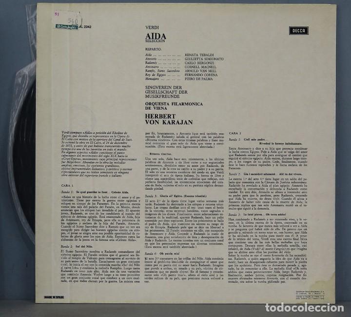 Discos de vinilo: LP. AIDA. VERDI. TEBALDI - Foto 2