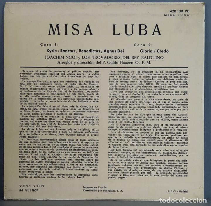 Discos de vinilo: SINGLE. MISA LUBA - Foto 2
