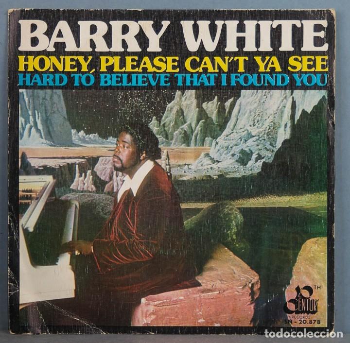 Discos de vinilo: SINGLE. BARRY WHITE. HONEY PLEASE CANT&acute;N YO SEE - Foto 1