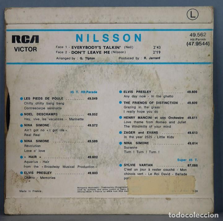 Discos de vinilo: SINGLE. EVERYBODY&acute;S TALKIN. NILSSON - Foto 2