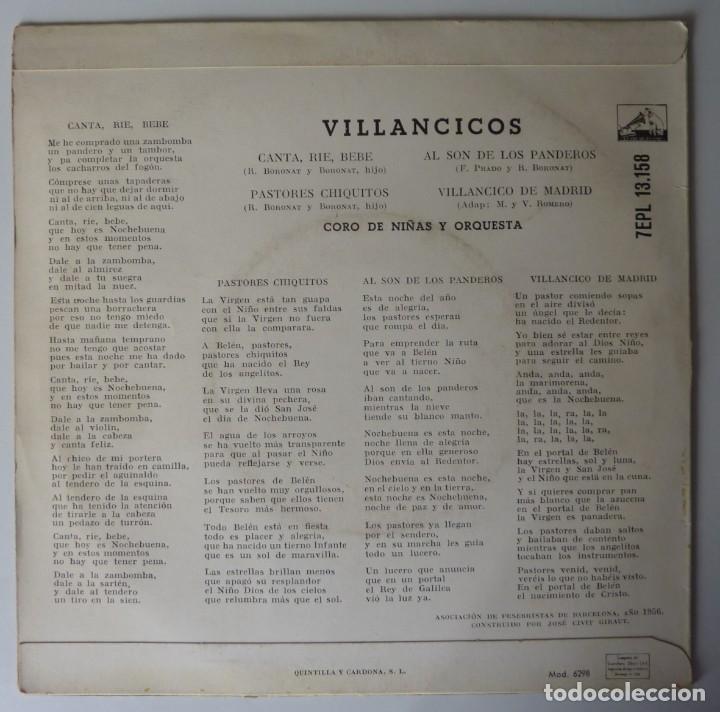 Discos de vinilo: VILLANCICOS // CORO DE NI&Ntilde;AS// EP - Foto 2