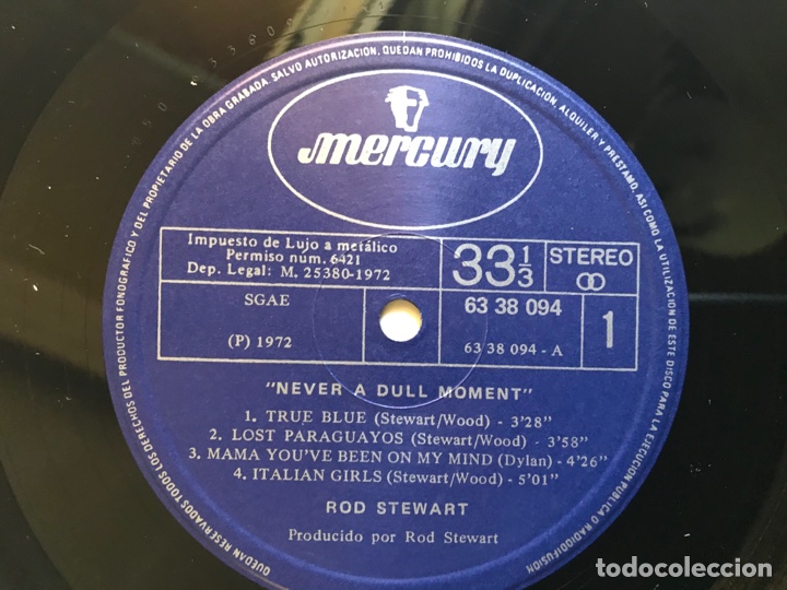 Discos de vinilo: Never a dull moment. Rod Stewart - Foto 5