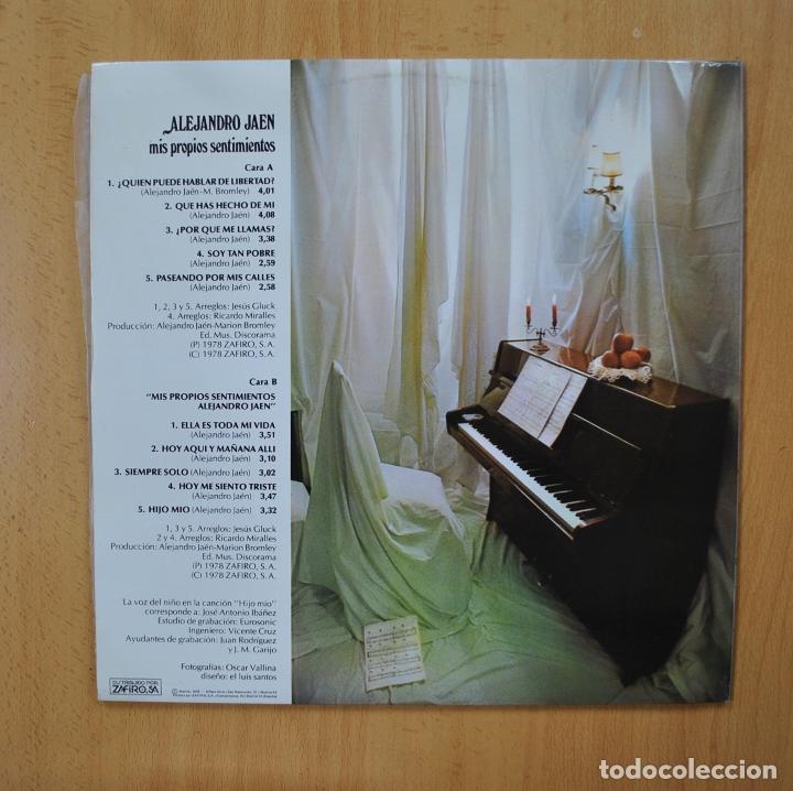 Discos de vinilo: ALEJANDRO JAEN - MIS PROPIOS SENTIMIENTOS - GATEFOLD - LP - Foto 2