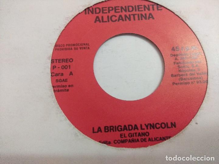 Discos de vinilo: LA BRIGADA LYNCOLN/EL GITANO/SINGLE PROMOCIONAL. - Foto 3