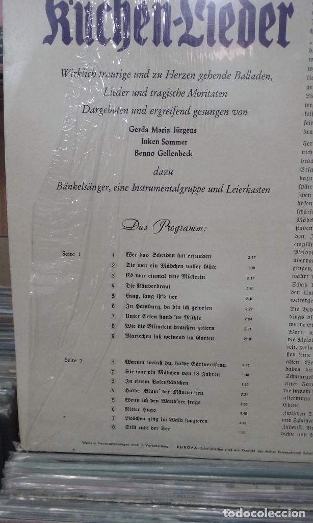 Discos de vinilo: K&uuml;chen-Lieder. Europa, ref. E 301 - LP editado en Alemania - Foto 3