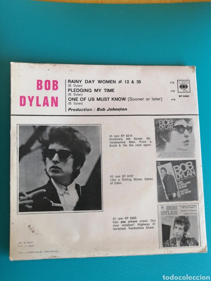 Discos de vinilo: Bob Dylan - One of us must know + 2 1966 - Foto 2