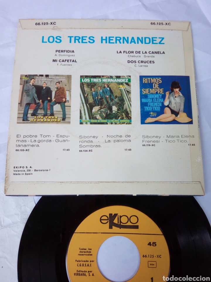 Discos de vinilo: LOS TRES HERN&Aacute;NDEZ - EP - Foto 2