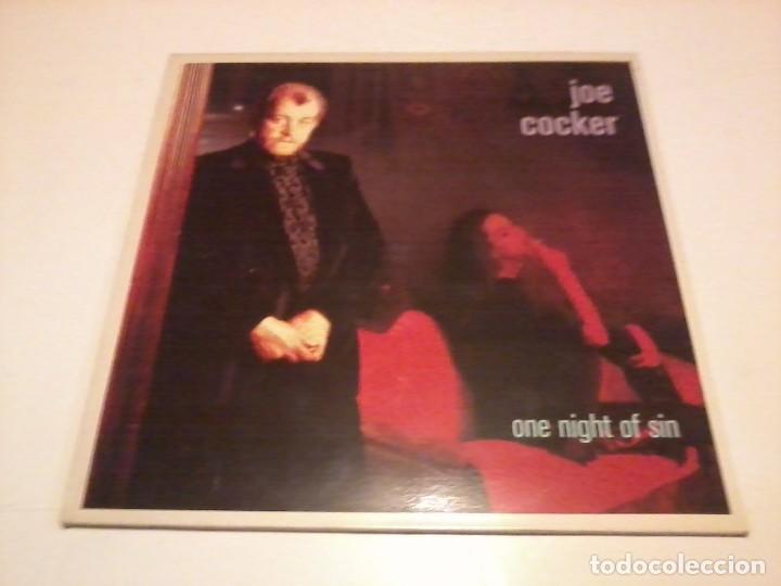 Discos de vinilo: Joe Cocker LP One Night For Sin Esp.1989 - Foto 1