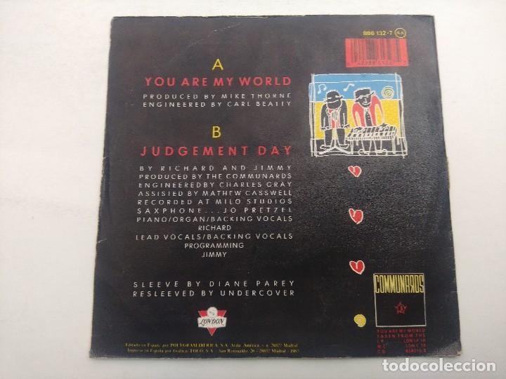 Discos de vinilo: THE COMMUNARDS/YOU ARE MY WORLD/SINGLE. - Foto 3