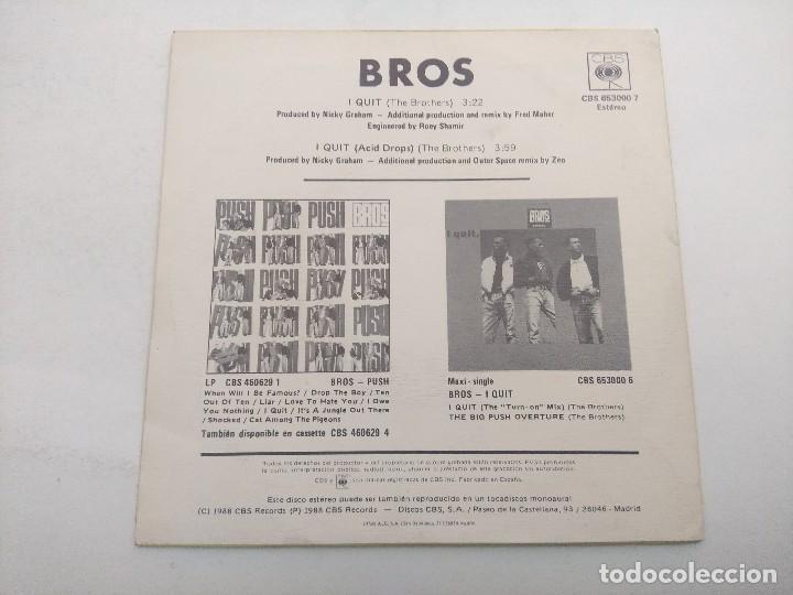 Discos de vinilo: BROS/I QUIT/SINGLE PROMOCIONAL. - Foto 3