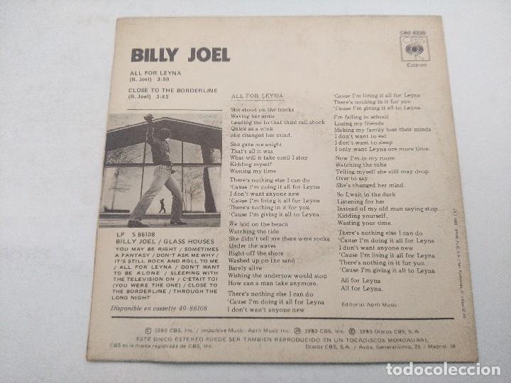 Discos de vinilo: BILLY JOEL/TODO PARA LEYNA/SINGLE. - Foto 3
