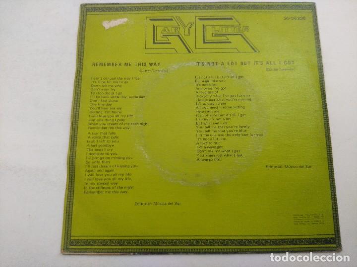 Discos de vinilo: GARY GLITTER/REMEMBER ME THIS WAY/SINGLE. - Foto 3
