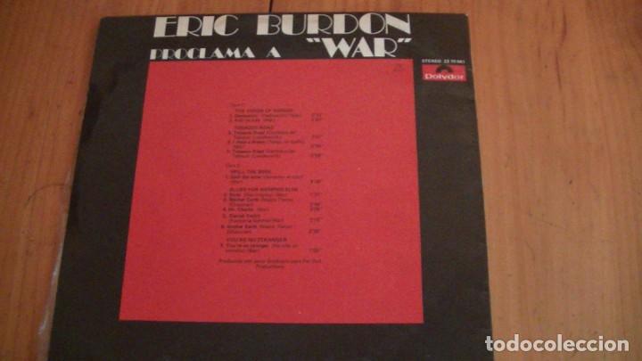 Discos de vinilo: LP ERIC BURDON - PROCLAMA A WAR POLYDOR - 1970 - Foto 2