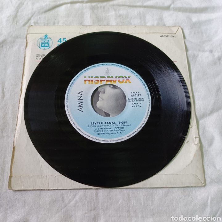 Discos de vinilo: AMINA - LEYES GITANAS - HISPAVOX 1982 - Foto 3