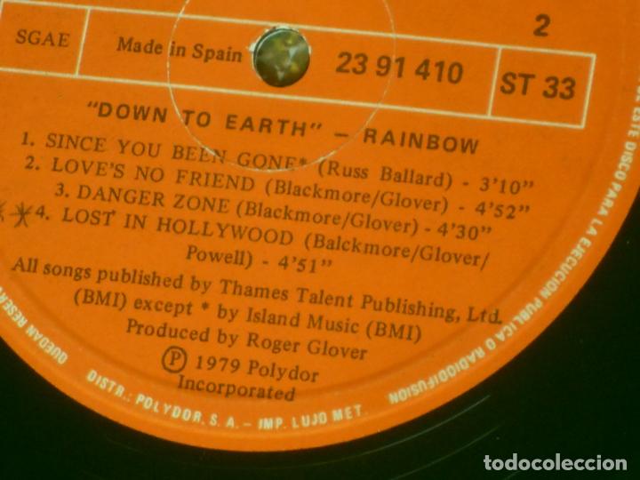Discos de vinilo: RAINBOW LP. DOWN TO EARTH. MADE IN SPAIN. 1979 - Foto 4