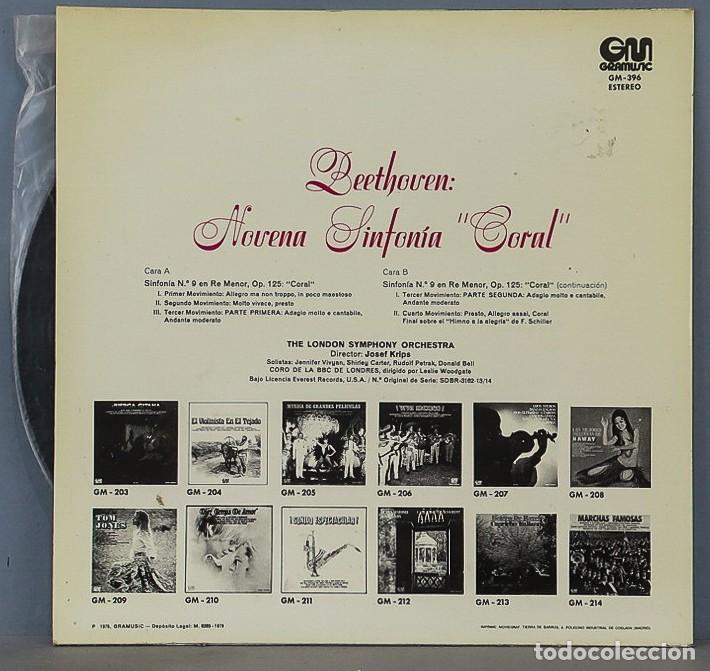 Discos de vinilo: LP. NOVENA SINFONIA CORAL. BEETHOVEN - Foto 2