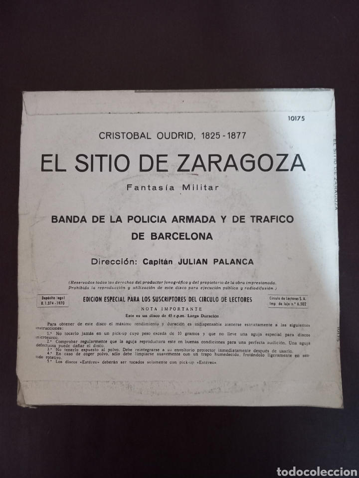 Discos de vinilo: El sitio de Zaragoza- Cristobal Oudrid - Foto 2