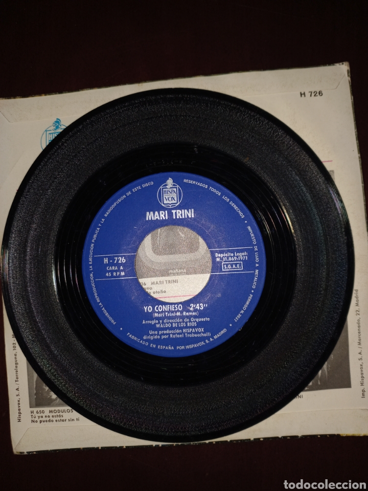 Discos de vinilo: Mari Trini - Yo confieso / esc&uacute;chame - Foto 4