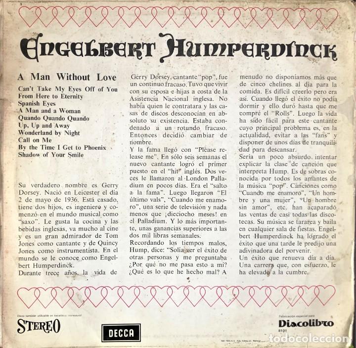 Discos de vinilo: Engelbert Humperdinck - A Man Without Love - Foto 2