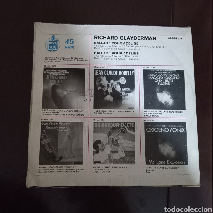 Discos de vinilo: Richard Clayderman - Ballade pour Adeline - Versi&oacute;n original - Foto 2