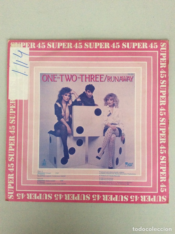 Discos de vinilo: One-Two-Three. Runaway. S&uacute;per 45. - Foto 2