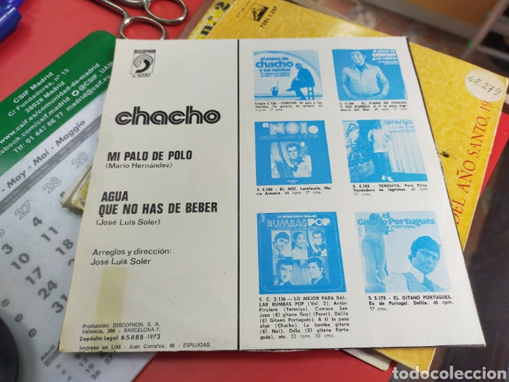 Discos de vinilo: Chacho single mi palo de polo 1973 - Foto 2