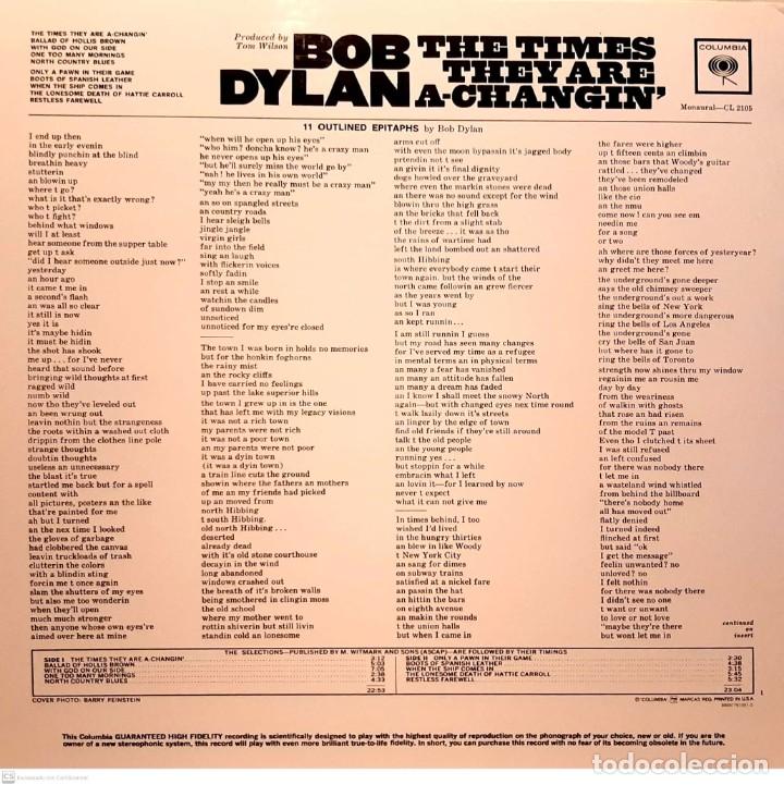 Discos de vinilo: Bob Dylan &lrm;&ndash; The Times They Are A-Changin - Foto 2