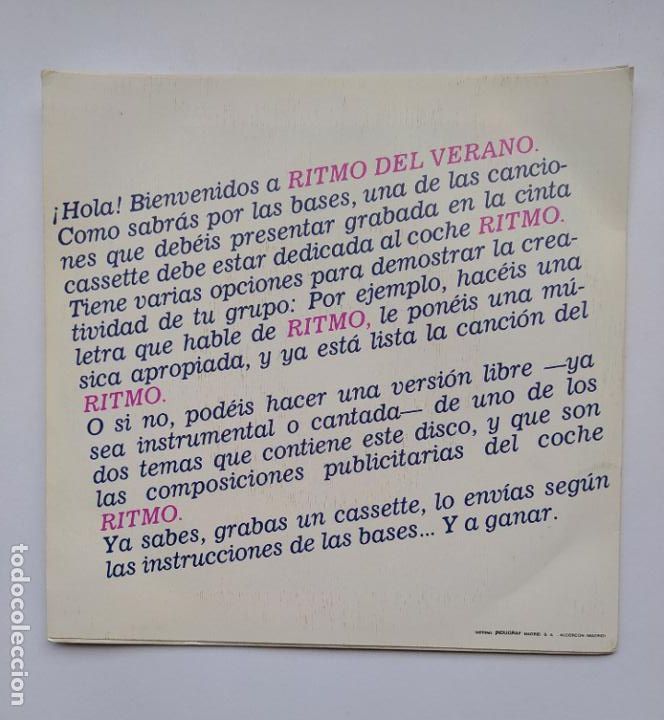 Discos de vinilo: RITMO DEL VERANO - SEAT RITMO - BONCOMPAGNI AND ORMI - SINGLE. TDKDS21 - Foto 2